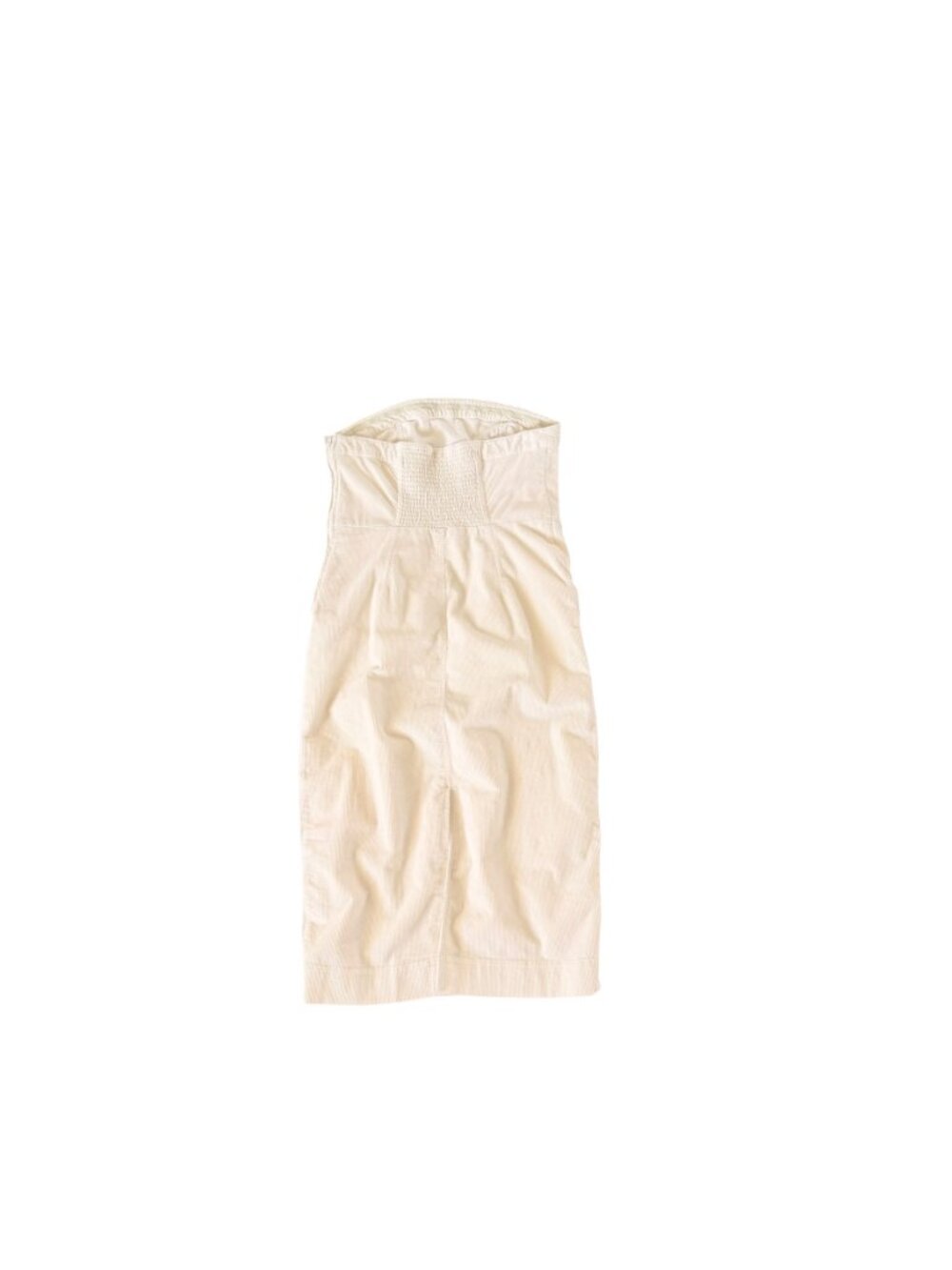 Anthropologie Pilcro and the Letterpress Strapless Corduroy Midi Dress Cream NEW - Picture 3 of 4